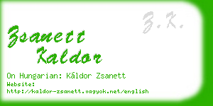 zsanett kaldor business card