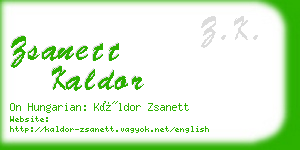 zsanett kaldor business card